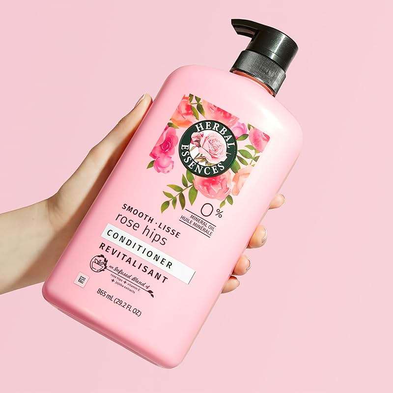 Herbal Essences Conditioner, Rose Hips- Smooth Collection, Shiny Hair with Vitamin E & Jojoba, Safe for Color Treated Hair, Floral Scent, Cruelty-Free, Dermatologist-Tested, 29.2 Fl Oz - Image 8