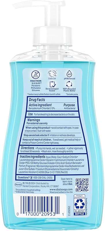 Dial Antibacterial Liquid Hand Soap, Spring Water, 11 fl oz (Pack of 4) - Image 6