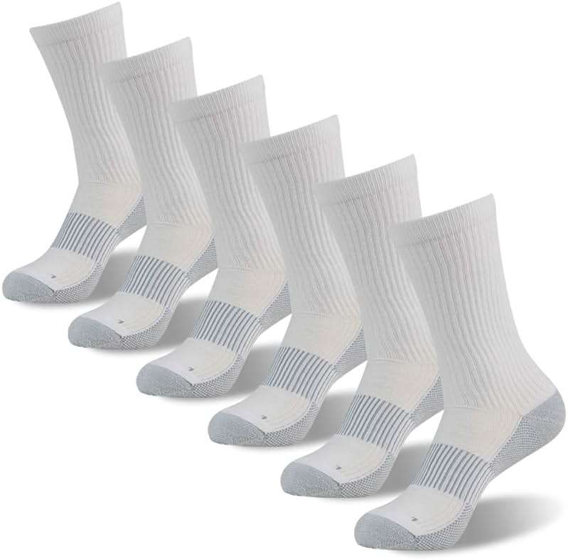 FOOTPLUS Hiking Copper Compression Socks,Unisex Cushioned Sole Arch Support Athletic Crew Running Socks - Image 1
