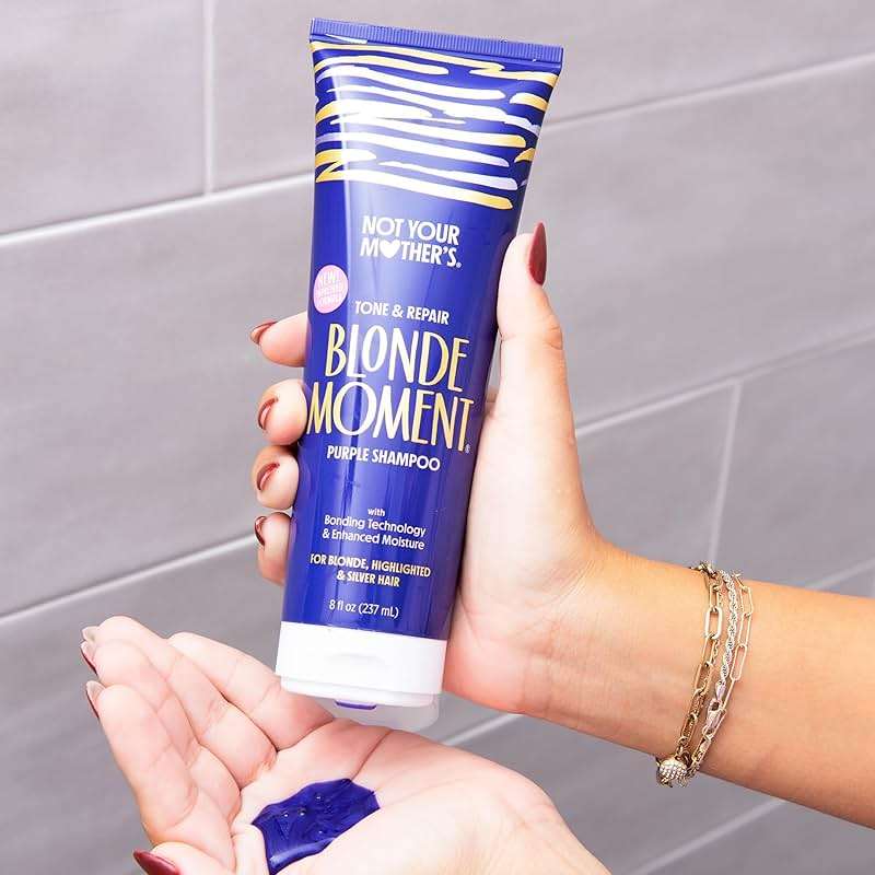 Not Your Mother's Blonde Moment Purple Shampoo and Conditioner (2-Pack) - 8 fl oz - Ideal for Blonde, Highlighted Brunette, Silver Hair - Helps with Bonding, Anti-Brass Toning, Repair, and Hydration - Image 2