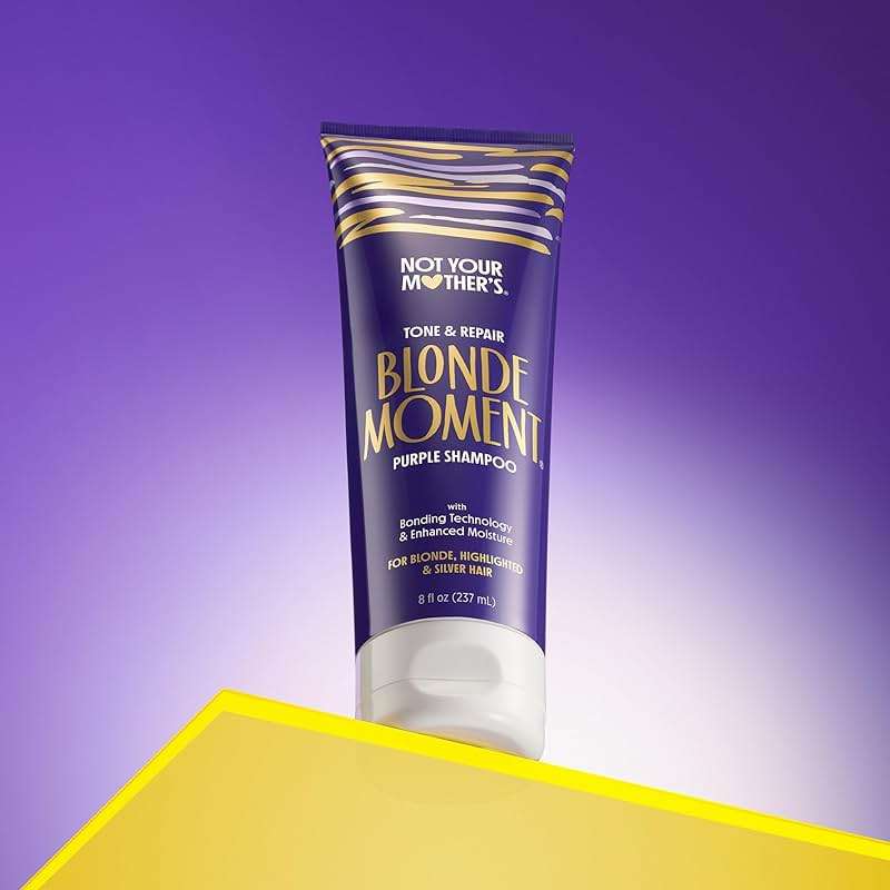 Not Your Mother's Blonde Moment Purple Shampoo and Conditioner (2-Pack) - 8 fl oz - Ideal for Blonde, Highlighted Brunette, Silver Hair - Helps with Bonding, Anti-Brass Toning, Repair, and Hydration - Image 5