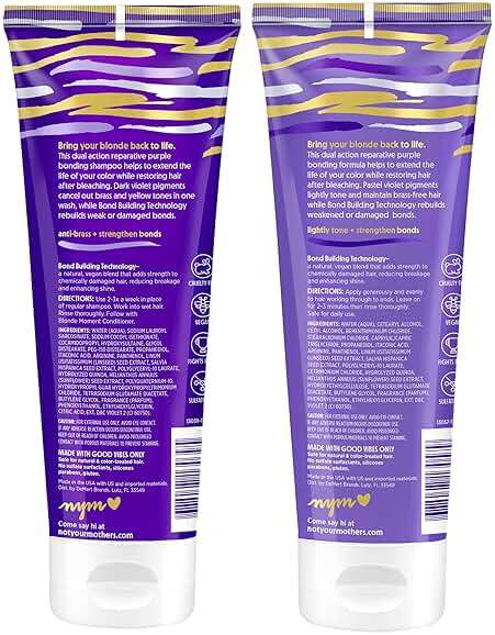 Not Your Mother's Blonde Moment Purple Shampoo and Conditioner (2-Pack) - 8 fl oz - Ideal for Blonde, Highlighted Brunette, Silver Hair - Helps with Bonding, Anti-Brass Toning, Repair, and Hydration - Image 8