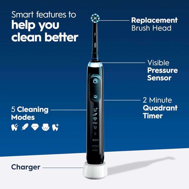 Oral-B Genius X Limited Rechargeable Electric Toothbrush with 1 Replacement Brush Head, Travel Case, Midnight Black - Image 3