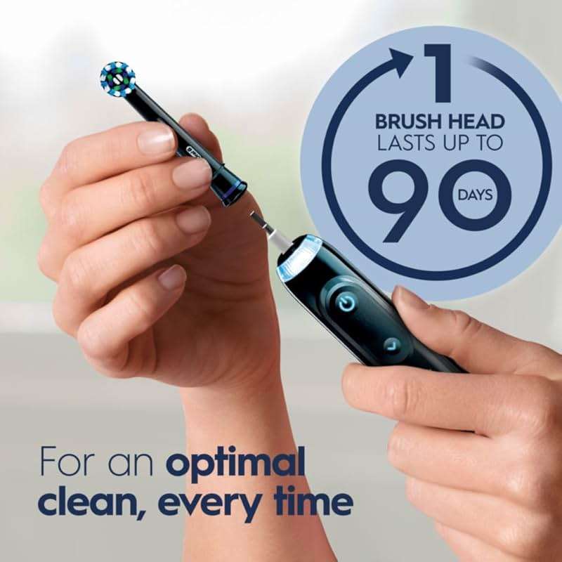 Oral-B Genius X Limited Rechargeable Electric Toothbrush with 1 Replacement Brush Head, Travel Case, Midnight Black - Image 5