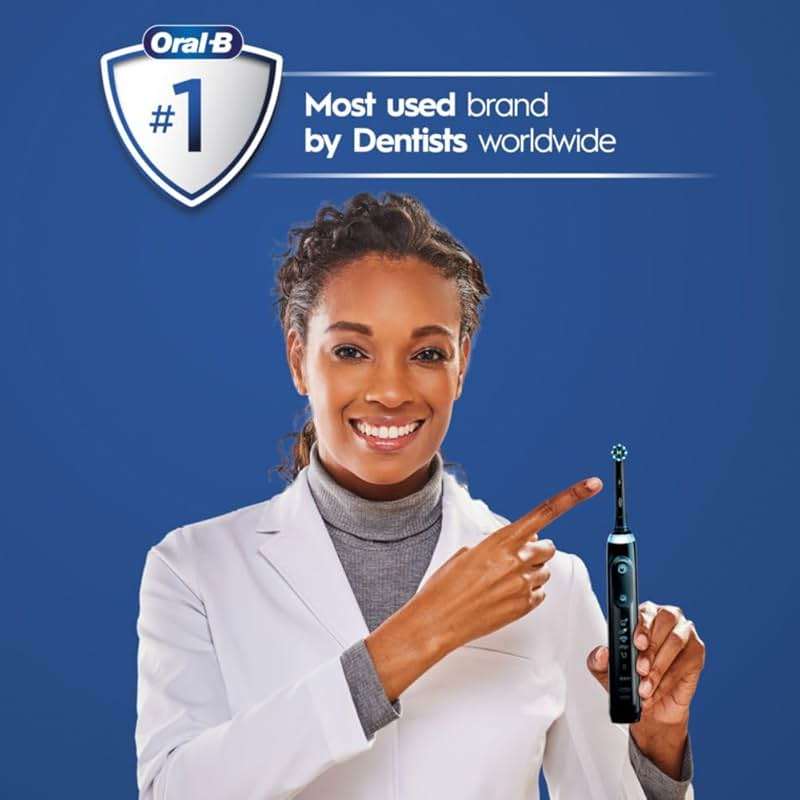 Oral-B Genius X Limited Rechargeable Electric Toothbrush with 1 Replacement Brush Head, Travel Case, Midnight Black - Image 6