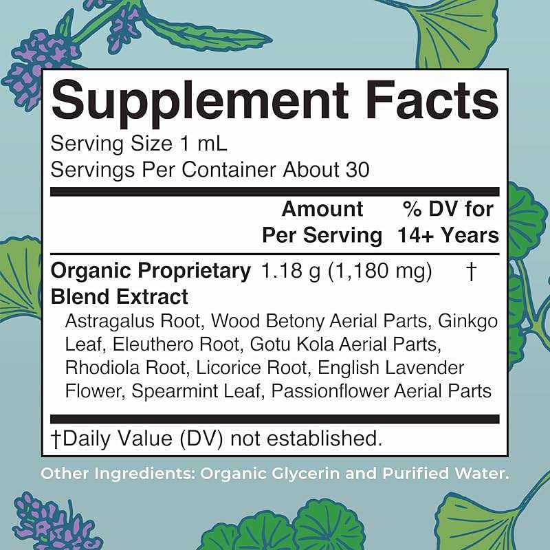MARYRUTH'S Adrenal & Focus Drops | Supplement for Focus & Stress Support | Adaptogenic & Nervine Herbs | Ginkgo Leaf, Astragalus Root, & More | Vegan | USDA Organic | CLP Certified | Non-GMO | 1 oz - Image 2