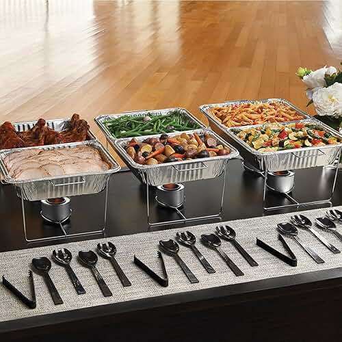 Party Essentials 6.5" Plastic Serving Tongs, 8-Count, Black - Image 5