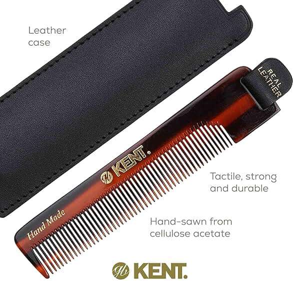 Kent NU22 Handmade Pocket Comb for Men, All Fine Tooth Hair Comb Straightener for Everyday Grooming Styling Hair, Beard and Mustache, Use Dry or with Balms, Saw Cut and Hand Polished, Made in England - Image 5