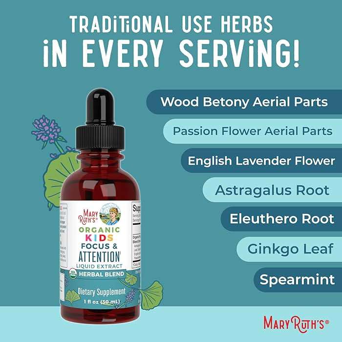 MARYRUTH'S Kids Focus & Attention Drops | USDA Organic Drops | Ginkgo Biloba | Rhodiola Root & Licorice Root | Adaptogenic | Calm | Vegan | Non-GMO | Gluten Free | 30 Servings - Image 7