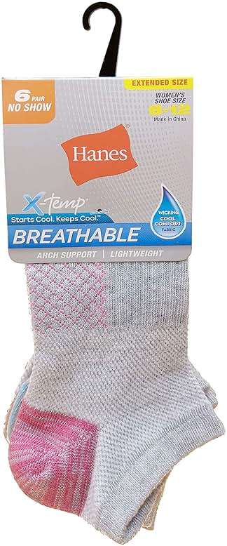 Hanes Women's Socks, Lightweight Breathable Socks, No Show and Super No Show, 6-Pack - Image 1