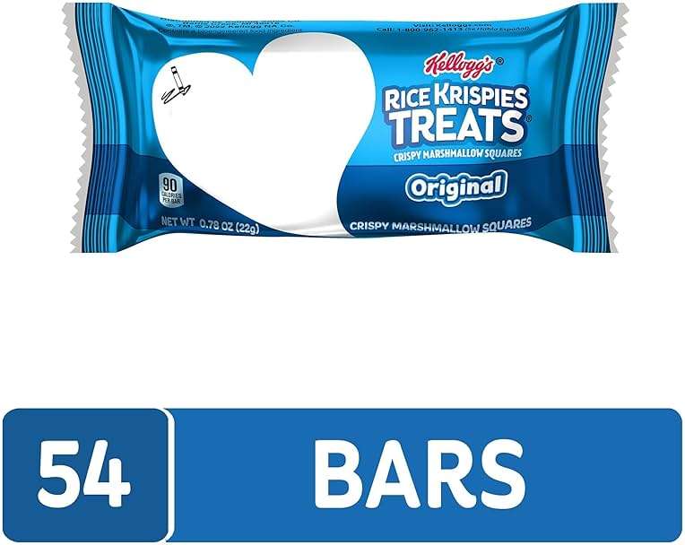 Rice Krispies Treats Crispy Marshmallow Squares, Kids Snacks, Cereal Bars, Original, 3.329lb Box (54 Bars) - Image 2