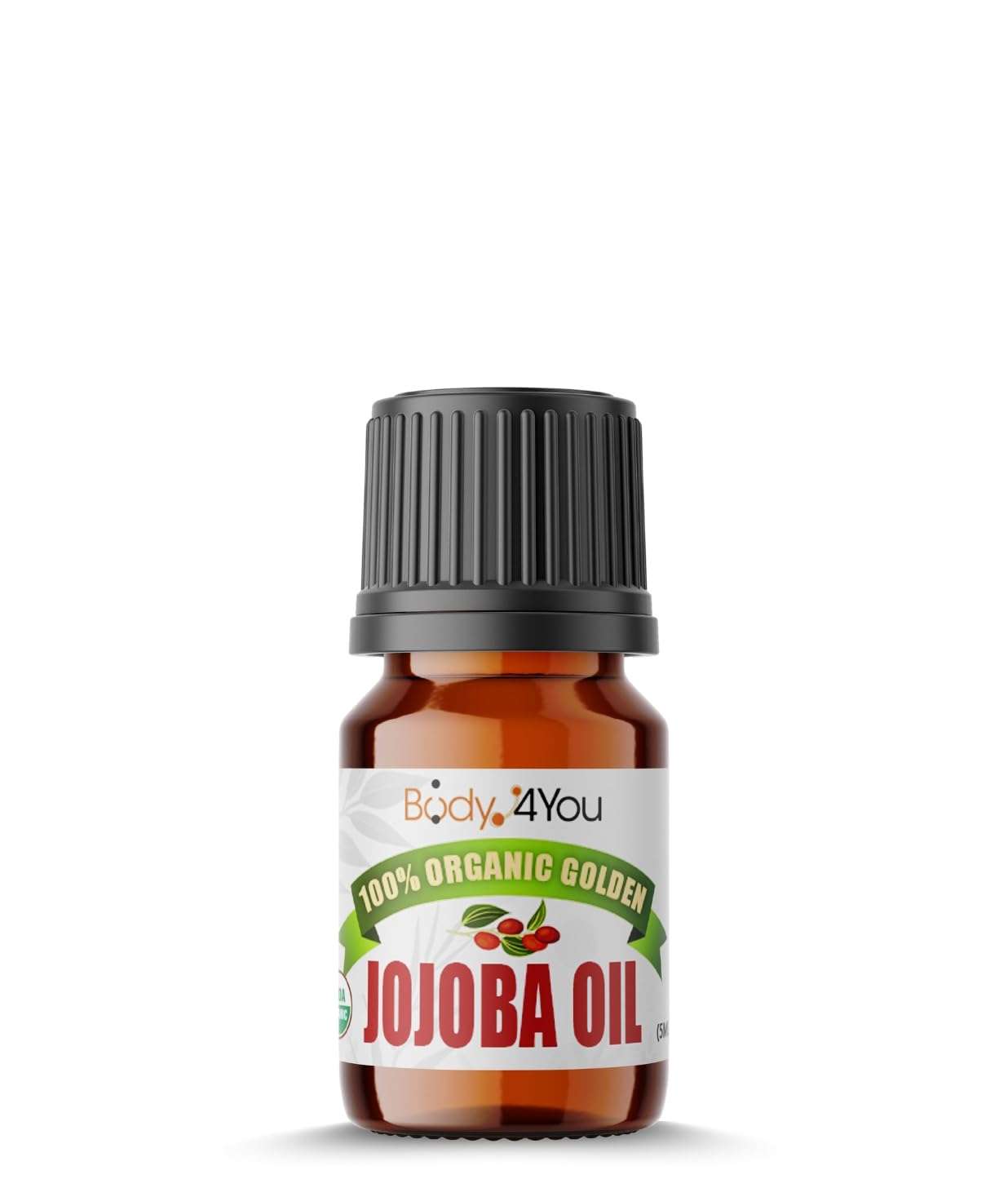 BodyJ4You Organic Jojoba Oil Piercing Aftercare - USDA 100% Pure Cold Pressed Ear Stretching Oil - Gauge Care Nose Septum Cartilage Tragus Navel - Natural Skin Recovery Moisturizer Vegan - 0.17 Fl Oz - Image 1