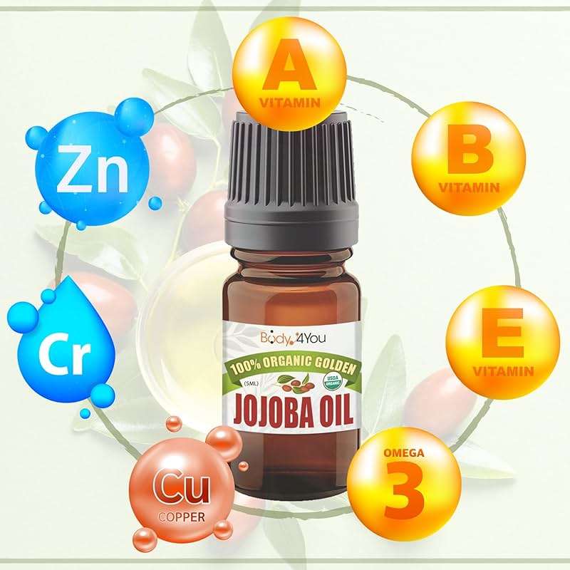 BodyJ4You Organic Jojoba Oil Piercing Aftercare - USDA 100% Pure Cold Pressed Ear Stretching Oil - Gauge Care Nose Septum Cartilage Tragus Navel - Natural Skin Recovery Moisturizer Vegan - 0.17 Fl Oz - Image 4