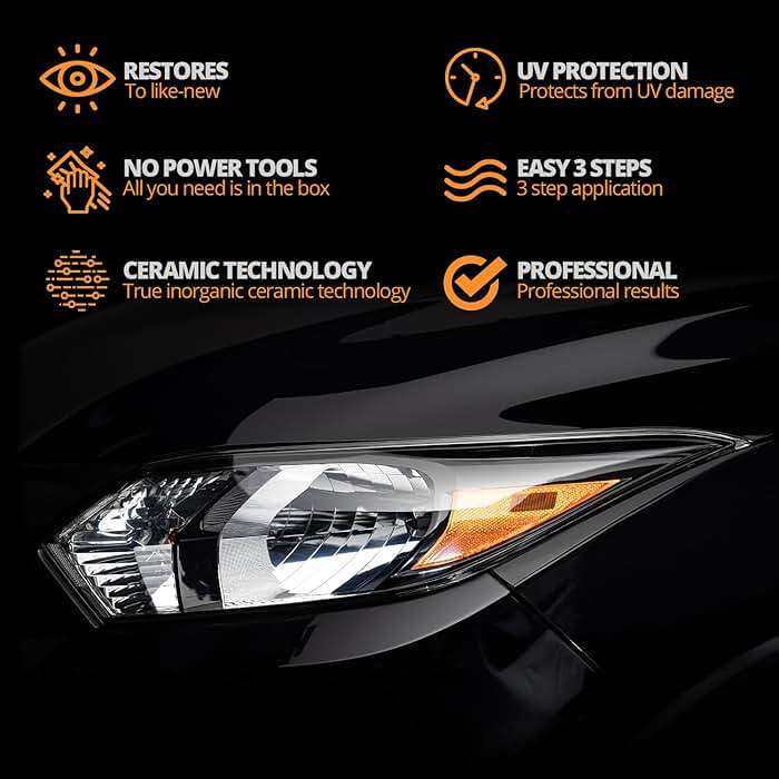CERAKOTE® Ceramic Headlight Restoration Kit – Guaranteed To Last As Long As You Own Your Vehicle – Brings Headlights Back to Like New Condition - No Power Tools Required - 10 Wipe Kit - Image 3