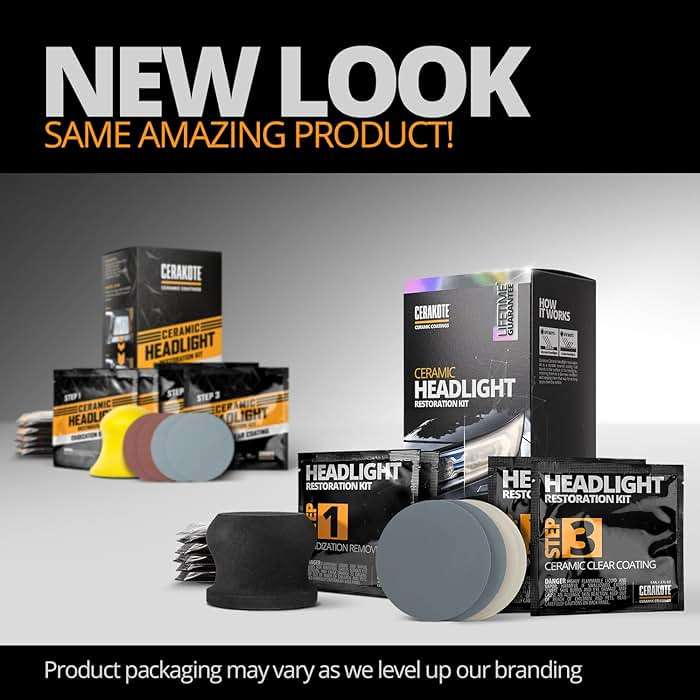 CERAKOTE® Ceramic Headlight Restoration Kit – Guaranteed To Last As Long As You Own Your Vehicle – Brings Headlights Back to Like New Condition - No Power Tools Required - 10 Wipe Kit - Image 9