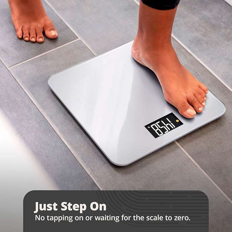 Greater Goods AccuCheck Digital Scale for Body Weight - Accurate Digital Bathroom Scale with High-Precision Sensors, Large Easy-to-Read Backlit Display, 400 lb Capacity, Auto Step-On (Gray) - Image 4