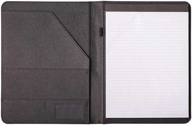 Deluxe Organizer Padded Padfolio, Portfolio Business Document Case with Ruled Letter-Size Perforated Writing Pad - Image 2