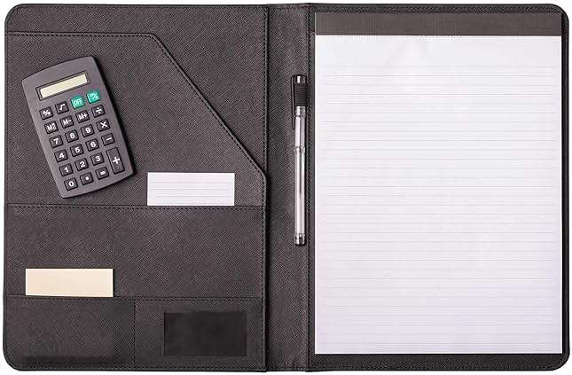Deluxe Organizer Padded Padfolio, Portfolio Business Document Case with Ruled Letter-Size Perforated Writing Pad - Image 5