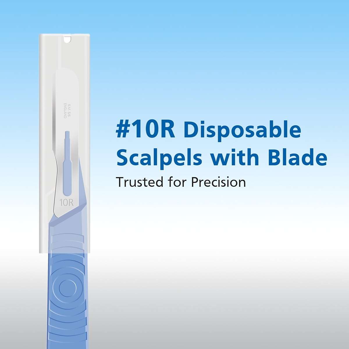 Swann Morton #10R Disposable Scalpel with Blade & Guard - Sterile Dermaplane Blade for Face, Dermaplaning for Women & Men, Stainless Steel, Esthetician Tools - Individually Packed, Box of 10 - Image 2