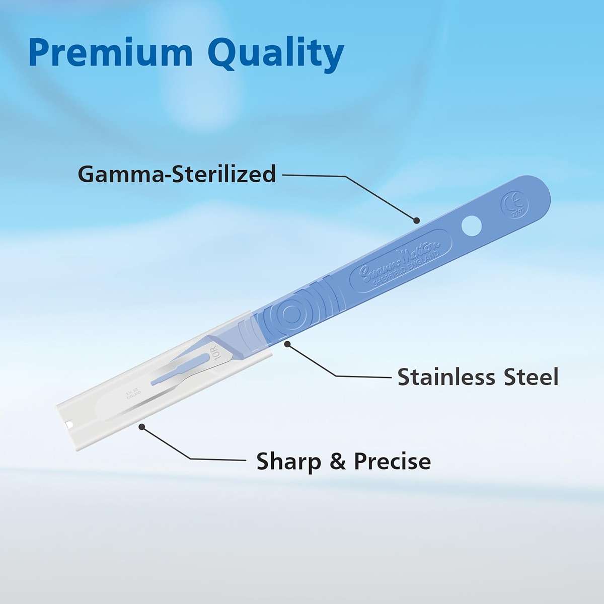 Swann Morton #10R Disposable Scalpel with Blade & Guard - Sterile Dermaplane Blade for Face, Dermaplaning for Women & Men, Stainless Steel, Esthetician Tools - Individually Packed, Box of 10 - Image 7