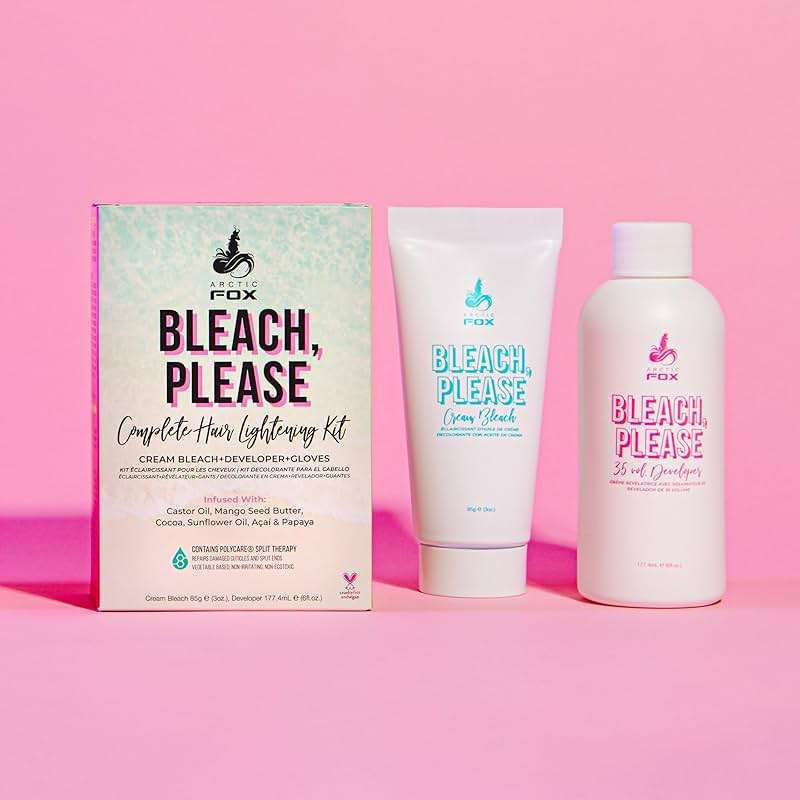 ARCTIC FOX Bleach Please Hair Lightening Kit Cream Bleach, 35 Volume Developer And Latex Free Gloves Infused With Acai, Cocoa, Sunflower Oil & Papaya! Vegan And Cruelty Free - Image 3