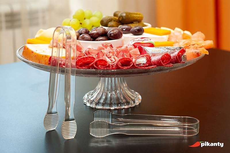 Mini Clear Serving Tongs Set of 4 - Small Plastic Appetizer Tongs for Charcuterie, Buffet, Weddings, Catering, Dessert, Sugar, Pastries and Ice, Dishwasher Safe, Reusable, Made in USA by Pikanty - Image 2