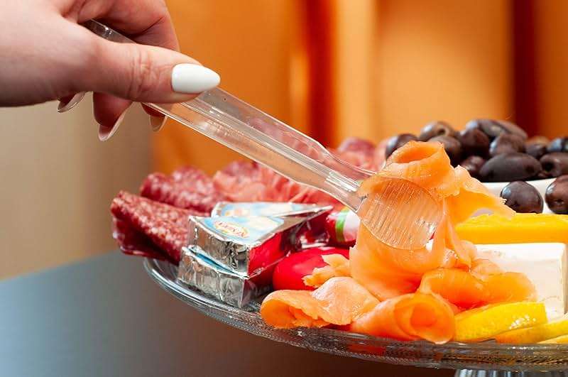 Mini Clear Serving Tongs Set of 4 - Small Plastic Appetizer Tongs for Charcuterie, Buffet, Weddings, Catering, Dessert, Sugar, Pastries and Ice, Dishwasher Safe, Reusable, Made in USA by Pikanty - Image 6