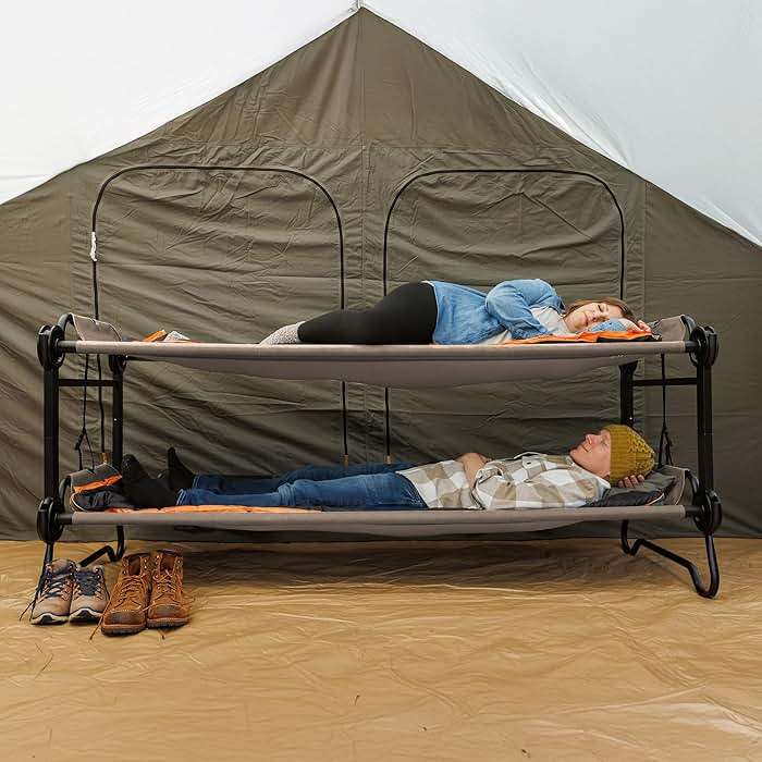 Disc-O-Bed Large Portable Bunk Camping Cots with Carry Bags - Heavy-Duty Indoor or Outdoor Sleeping System, Converts to Bench or Separate Beds, 500 lb Weight Capacity Per Cot - Image 8