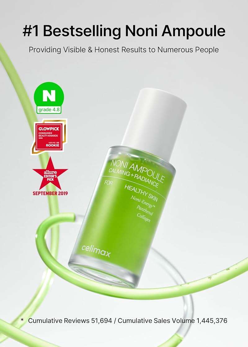 celimax Noni Energy Ampoule 30ml | with Noni Extract, Hydrating, Moisturizing & Soothing Serum for Dark Spots & Fine Lines, Anti Aging, Brightening For Face, Facial Astringent - Image 2