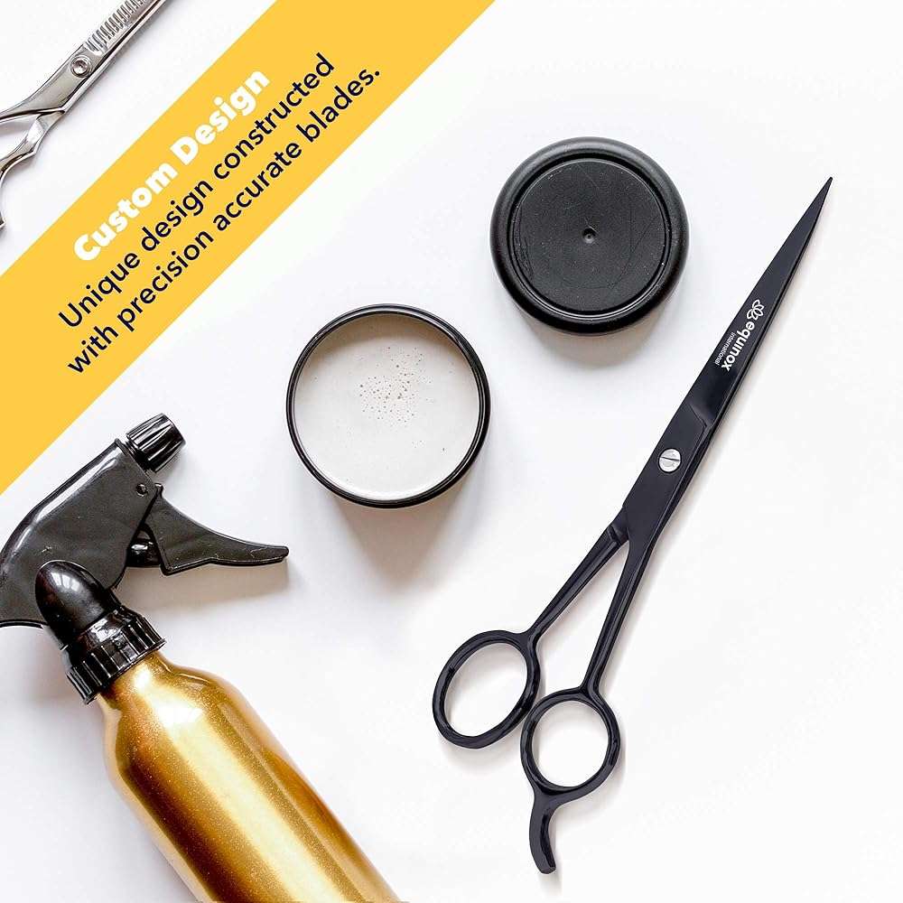 Equinox International Professional Hair Cutting Scissors - 6.5 Inches Overall Length - Barber Scissors for Men and Women - Professional Scissors for Salon and Home Use - Black Professional Shears - Image 3