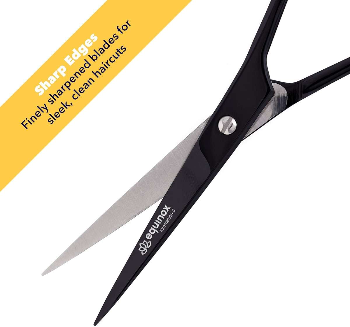 Equinox International Professional Hair Cutting Scissors - 6.5 Inches Overall Length - Barber Scissors for Men and Women - Professional Scissors for Salon and Home Use - Black Professional Shears - Image 4