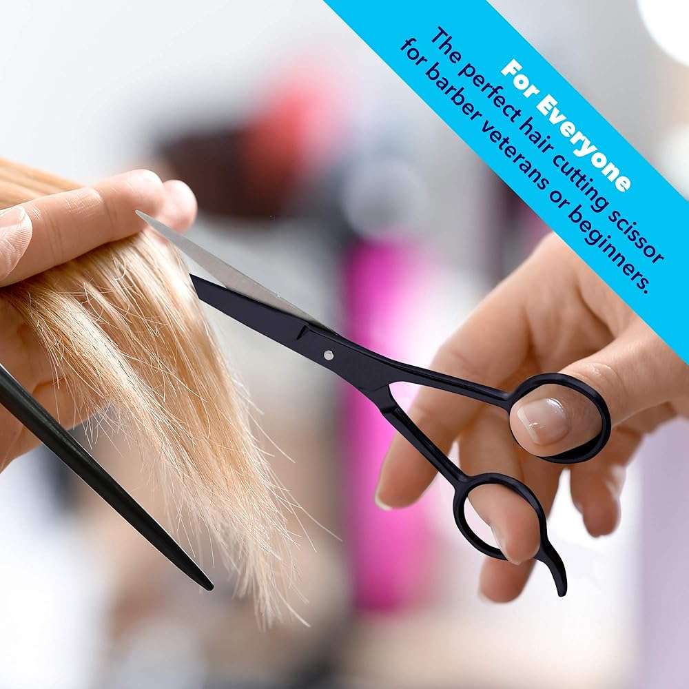 Equinox International Professional Hair Cutting Scissors - 6.5 Inches Overall Length - Barber Scissors for Men and Women - Professional Scissors for Salon and Home Use - Black Professional Shears - Image 5