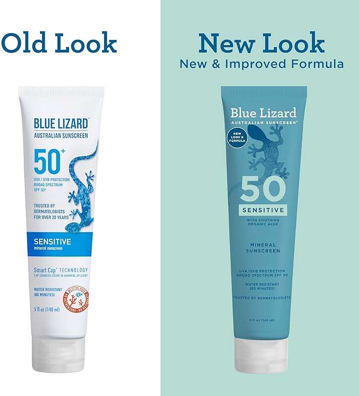 Blue Lizard Sensitive Mineral SPF 50 Sunscreen Lotion, 100% Mineral Sunscreen, UVA/UVB Protection, Infused with organic Aloe Vera, Soothes and Hydrates, 5 fl oz - Image 4