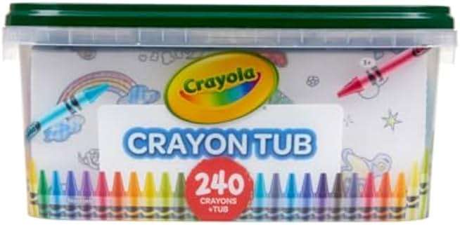 Crayola Crayon Tub (240ct), Bulk Crayons for Kids, Spring Craft Supplies, Classroom Coloring Gifts for Kids & Toddlers, Ages 3+ [Amazon Exclusive] - Image 1