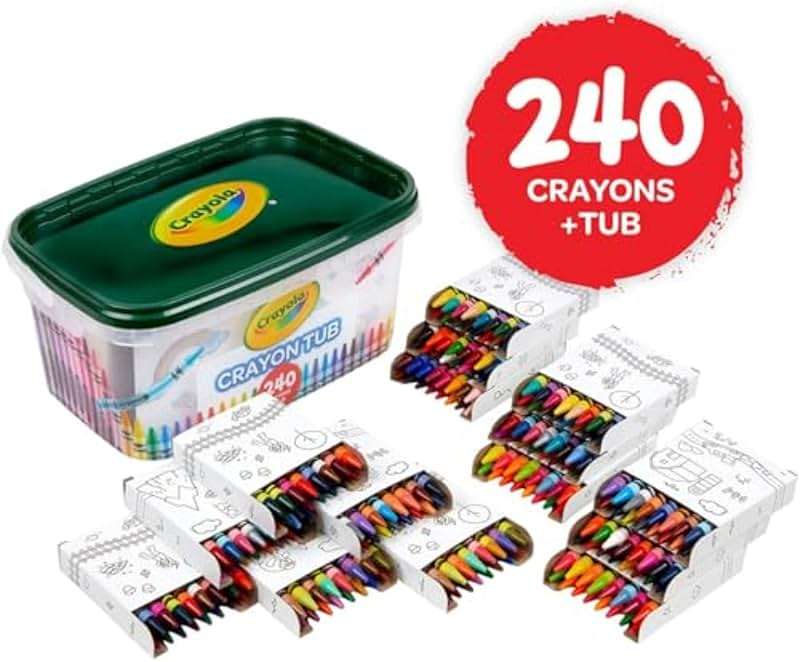 Crayola Crayon Tub (240ct), Bulk Crayons for Kids, Spring Craft Supplies, Classroom Coloring Gifts for Kids & Toddlers, Ages 3+ [Amazon Exclusive] - Image 2