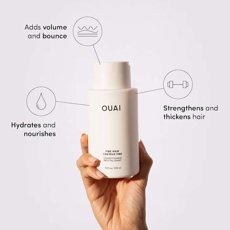 OUAI Fine Shampoo and Conditioner Set - Sulfate Free Shampoo and Conditioner for Women & Men - Made with Keratin, Marshmallow Root, Shea Butter & Avocado Oil - Free of Parabens & Phthalates (10 Fl Oz) - Image 4