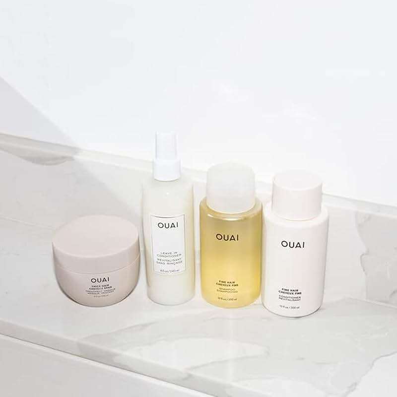 OUAI Fine Shampoo and Conditioner Set - Sulfate Free Shampoo and Conditioner for Women & Men - Made with Keratin, Marshmallow Root, Shea Butter & Avocado Oil - Free of Parabens & Phthalates (10 Fl Oz) - Image 8