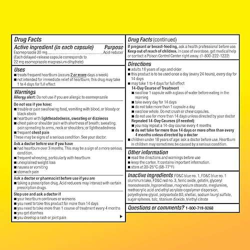 Amazon Basic Care Esomeprazole Magnesium Delayed-Release Mini Capsules, 20 mg, Acid Reducer, 24 Hour Heartburn Medicine, 42 Count - Image 5