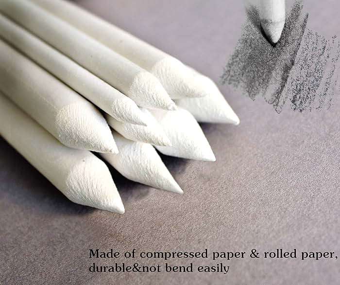 N NOROCME 12 PCS Blending Stumps and Tortillions Paper Art Blenders with Sandpaper Pencil Sharpener Pointer for Student Artist Charcoal Sketch Drawing Tools - Image 3