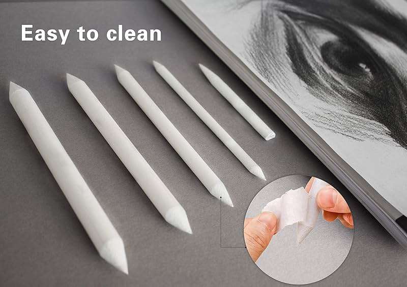N NOROCME 12 PCS Blending Stumps and Tortillions Paper Art Blenders with Sandpaper Pencil Sharpener Pointer for Student Artist Charcoal Sketch Drawing Tools - Image 5