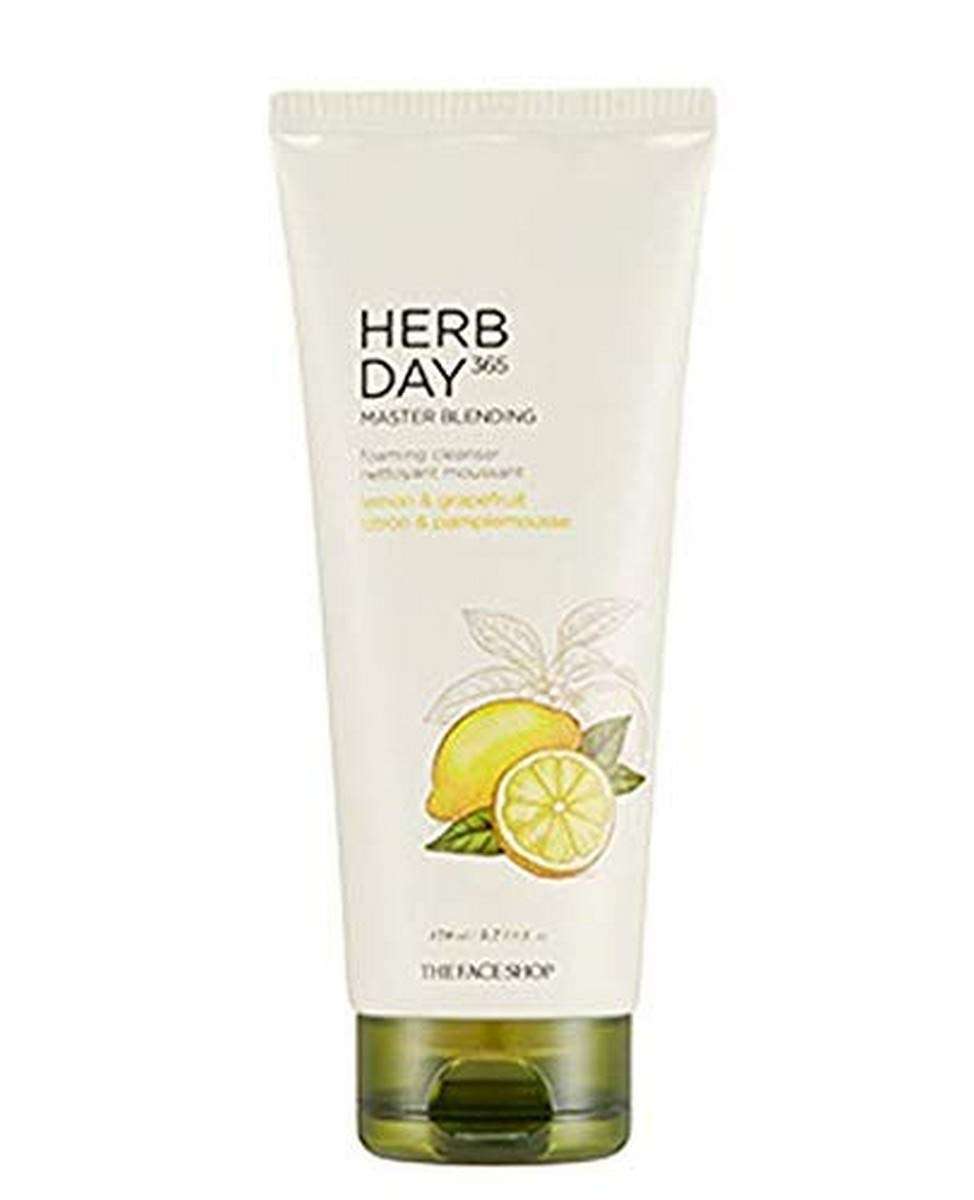 The Face Shop Herb Day 365 Master Blending Cleansing Foam Lemon & Grapefruit | Dead Cells & Makeup Residues Removal with Refreshing Sensation | Skin Residues Removal & Naturally Derived, 5.7 Fl Oz - Image 1
