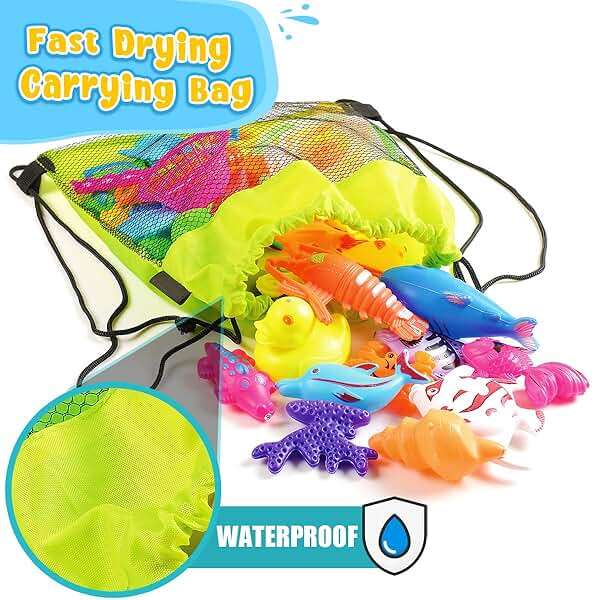Goody King Magnetic Fishing Game Pool Party Pole Rod Net - Bathtub Outdoor Indoor Carnival Party Water Table Fish 4 Players Gift Age 3-5 6 4-8 (Large) - Image 4