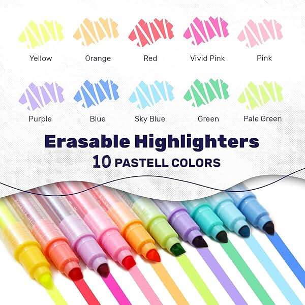 YOOUSOO Erasable Highlighters, Bible Highlighters No Bleed, Dual Tip Pastel Erasable Highlighter Assorted Colors, Color Tip & Eraser Tip Highlighter Markers for Bibles Journaling School Supplies - Image 3