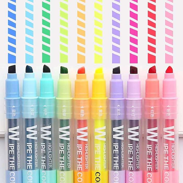 YOOUSOO Erasable Highlighters, Bible Highlighters No Bleed, Dual Tip Pastel Erasable Highlighter Assorted Colors, Color Tip & Eraser Tip Highlighter Markers for Bibles Journaling School Supplies - Image 6