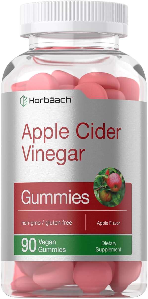 Horbäach Apple Cider Vinegar Gummies | 90 Count | Apple Flavor ACV Dietary Supplement for Adults | Vegan, Non-GMO & Gluten Free - Image 1