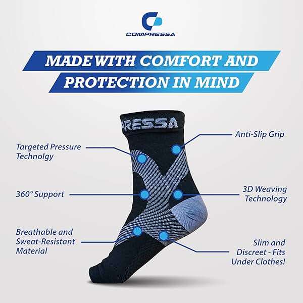 Compressa Compression Socks for Women & Men - Ankle Compression Sleeve with Premium Non-Slip Support Joint Pain, Muscle Recovery, Arthritis Relief, Injury Recovery, & More (1 Pair - Open Toe) - Image 3