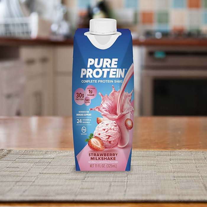 Pure Protein Strawberry Protein Shake, 30g Complete Protein, Ready to Drink and Keto-Friendly, Vitamins A, C, D, and E plus Zinc to Support Immune Health, 11oz Bottles, 12 Pack - Image 6