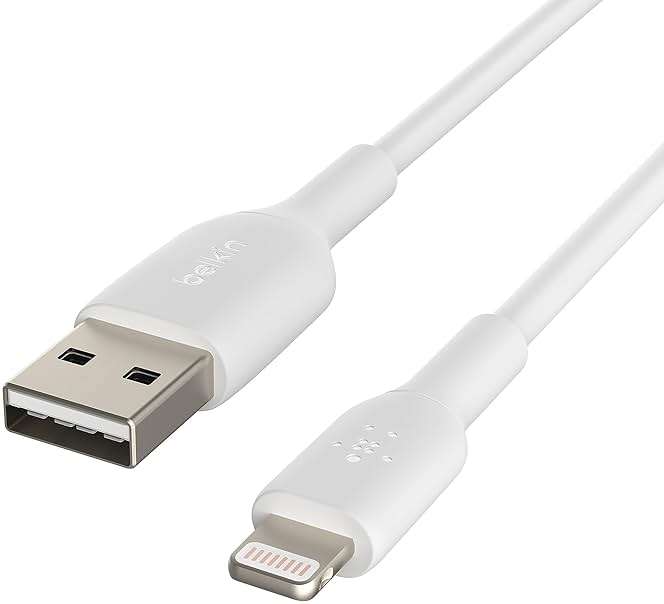 Belkin BoostCharge Lightning Cable - 9.8ft/3M - MFi Certified Apple iPhone Charger USB to Lightning Cable - iPhone Cable - iPhone Charger Cord - Apple Charger - USB Phone Charger - White - Image 3