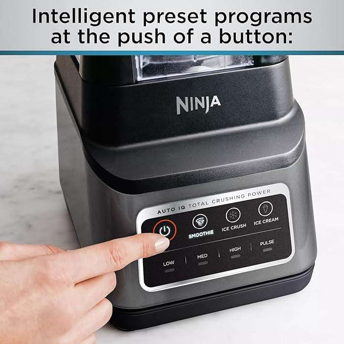 Ninja Professional Plus Blender with Auto-iQ | Smoothie and Ice Cream Maker, Frozen Drink Mixer, Margarita Machine | 3 Auto-iQ Presets, 1400W, 72-oz. Total Crushing Pitcher | Dark Grey | BN701 - Image 7
