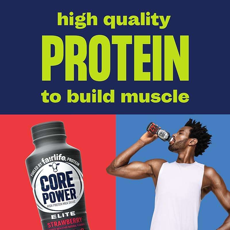 Core Power Fairlife Elite 42g High Protein Milk Shake Bottle , Ready To Drink for Workout Recovery, Strawberry, 14 Fl Oz, Liquid, kosher (Pack of 12) - Image 4